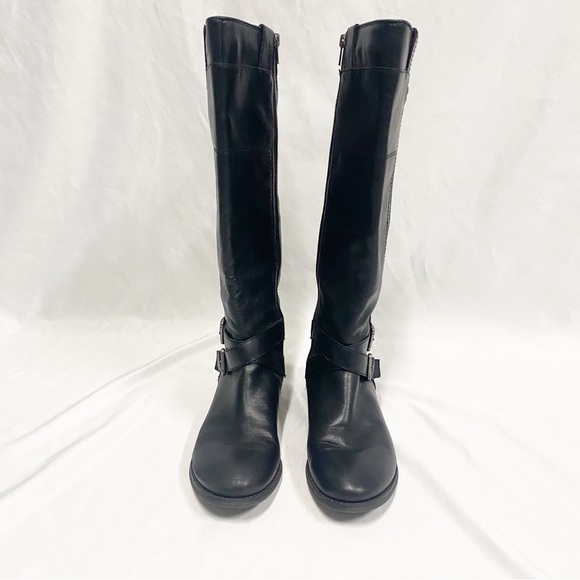 Marc Fisher Black Leather Riding Boots - Picture 2 of 8